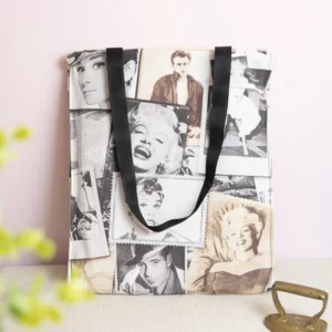 Bolso hecho a mano con cremallera y estampado de Hollywood