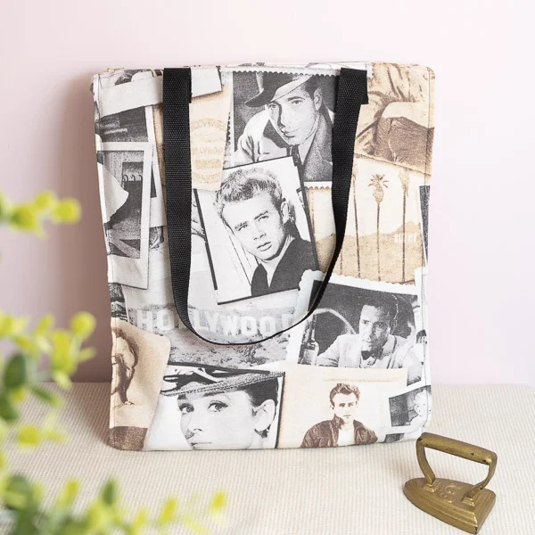 Bolso hecho a mano con cremallera y estampado de Hollywood