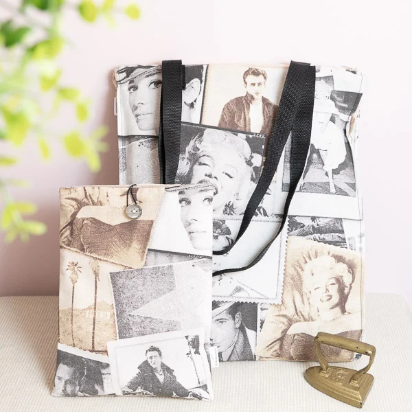 Bolso hecho a mano con cremallera y estampado de Hollywood